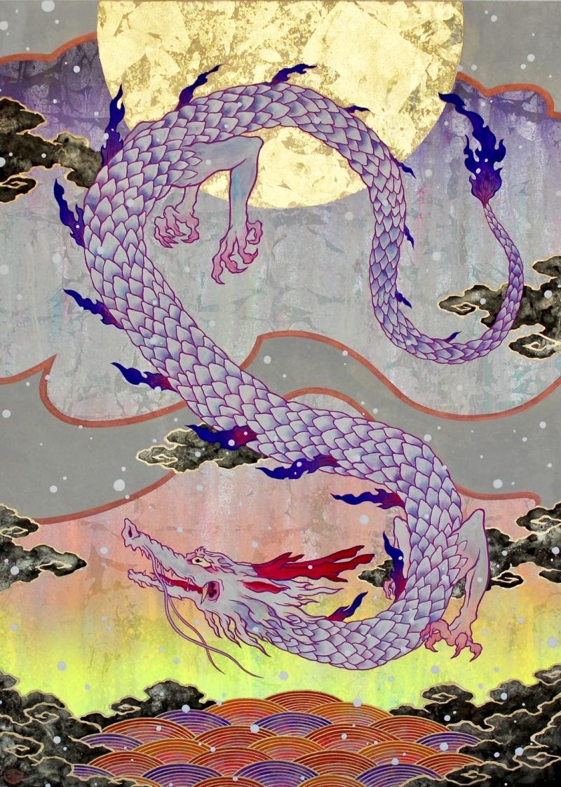 吉兆白龍飛翔図 　20P