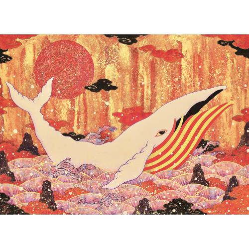 吉兆紅白鯨図～艶赤橙～ 20P