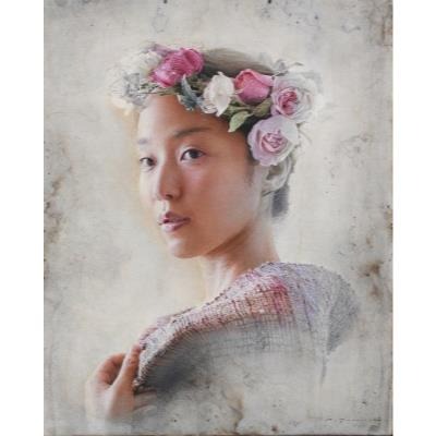 薔薇　41×33㎝　鉛筆・水彩